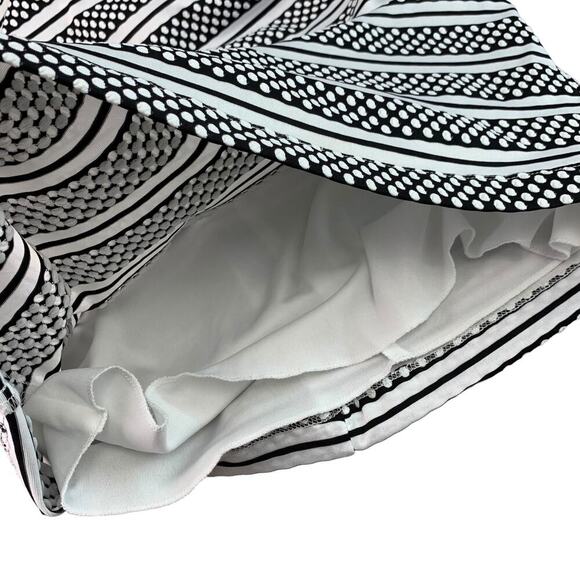 Bisou Bisou Short Sleeve Polka Dots Striped Sheath Dress Size 14 Black & White - Picture 8 of 15